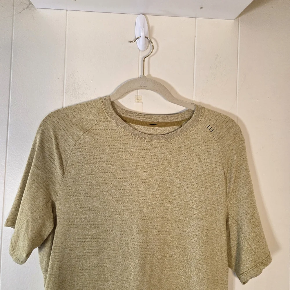 Lululemon Mens Drysense Training Tee Medium Heathered Bronze Green Medium - Picture 5 of 15
